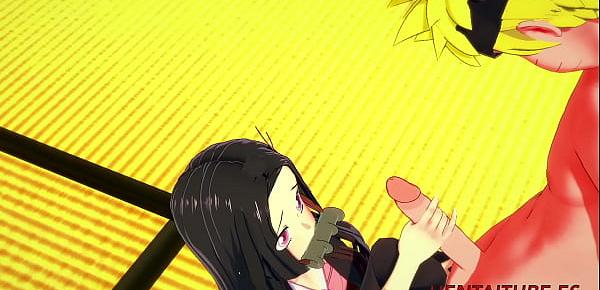  Demon Slayer Naruto - Naruto Big Dick Having Sex with Nezuko and cum in her sexy pussy 12